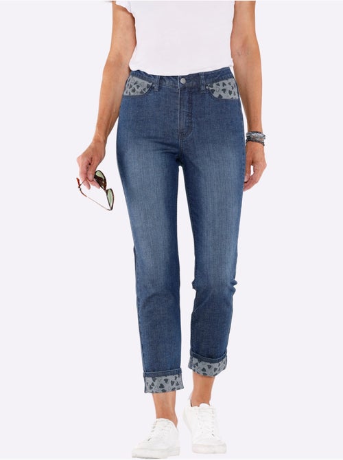 Jean Motif Cœur Tendance - Taille Standard - Moda Vilona - Kiabi Jean Motif Cœur Tendance - Taille Standard - Moda Vilona - Kiabi