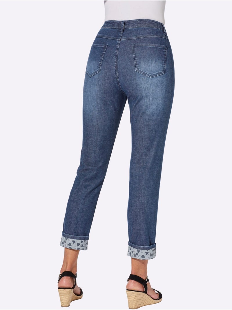 Jean Motif Cœur Tendance - Taille Standard - Moda Vilona Bleu jean - Kiabi