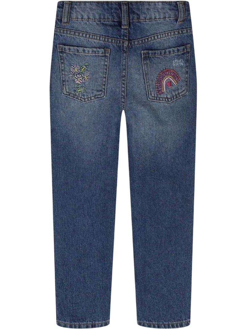 Jean motif/style brodé - minoti Bleu marine - Kiabi