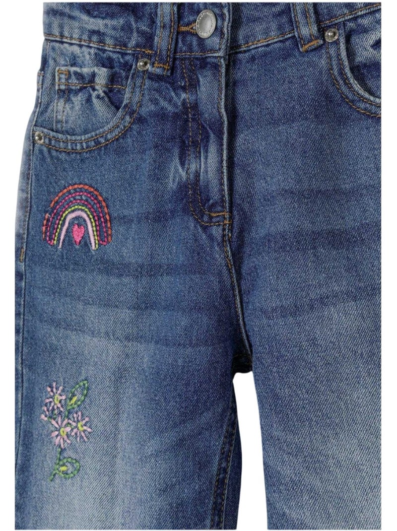 Jean motif/style brodé - minoti Bleu marine - Kiabi