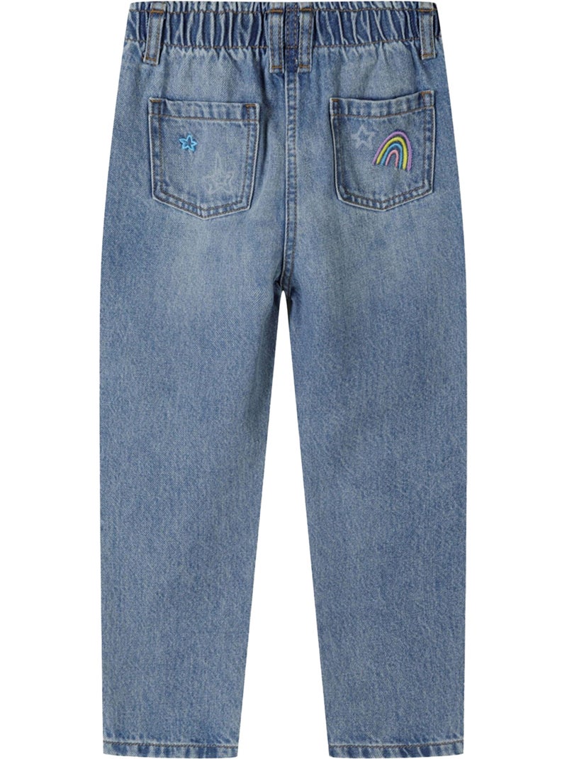 Jean motif/style brodé - minoti Bleu - Kiabi