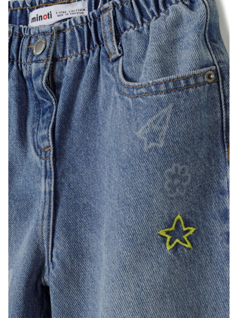Jean motif/style brodé - minoti Bleu - Kiabi