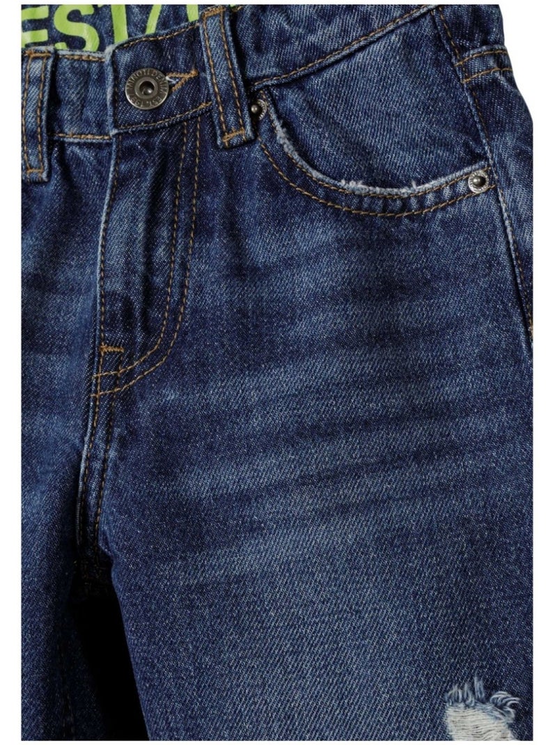 Jean motif/style déchiré - minoti Bleu foncé - Kiabi