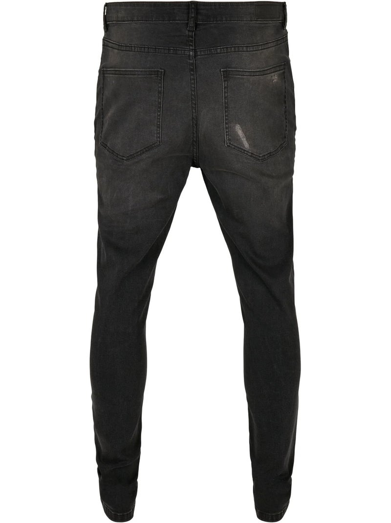 Jean motif/style effet usé - urban classics Noir - Kiabi