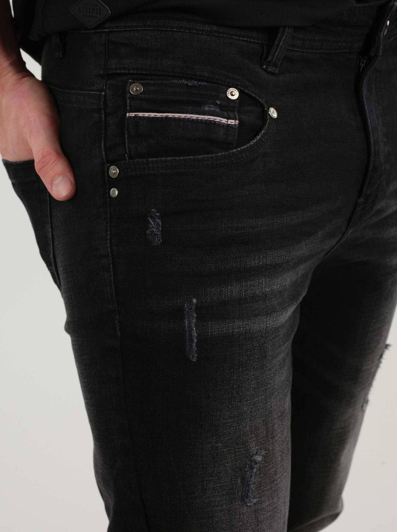 Jean noir délavé pour homme 'Deeluxe' Noir - Kiabi