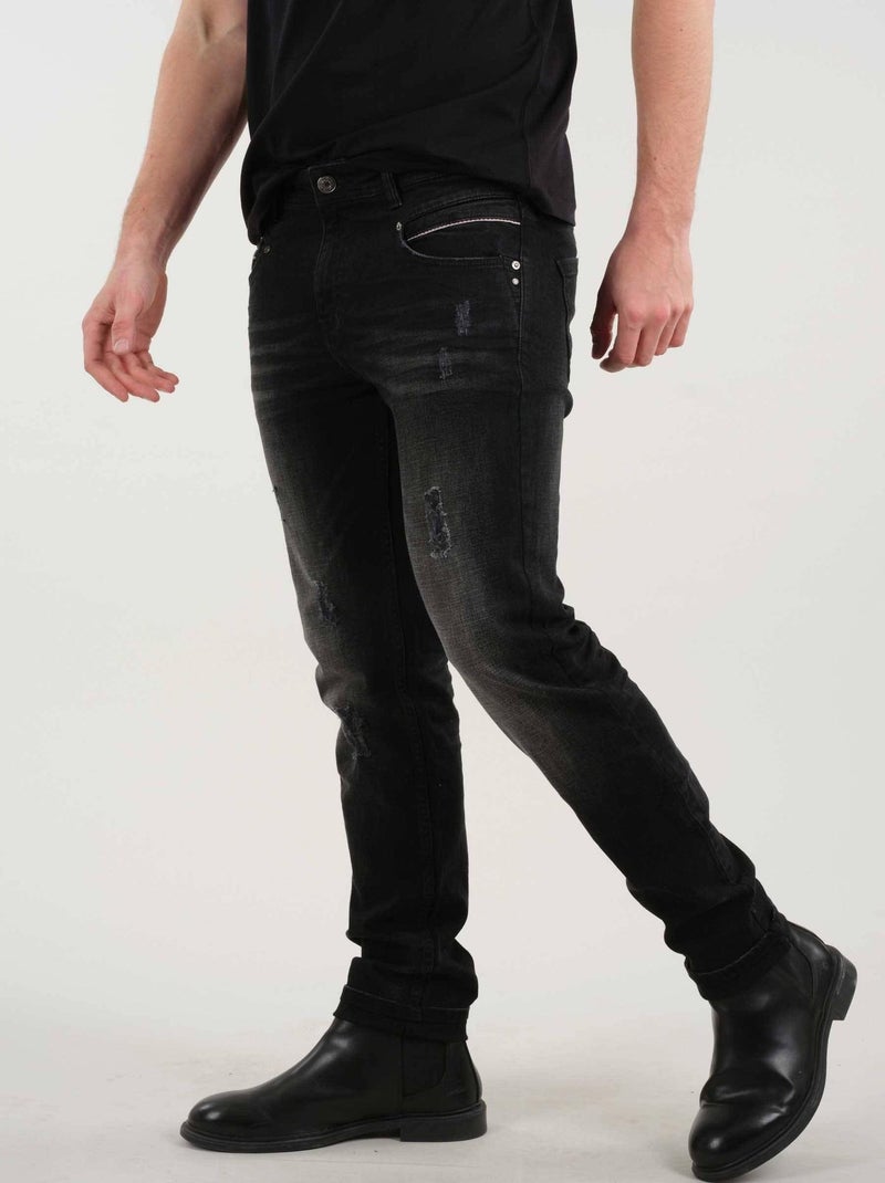 Jean noir délavé pour homme 'Deeluxe' Noir - Kiabi