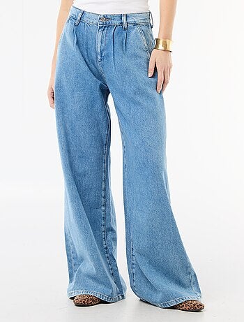 Jean palazzo à coupe large et taille haute