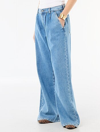 Jean palazzo à coupe large et taille haute