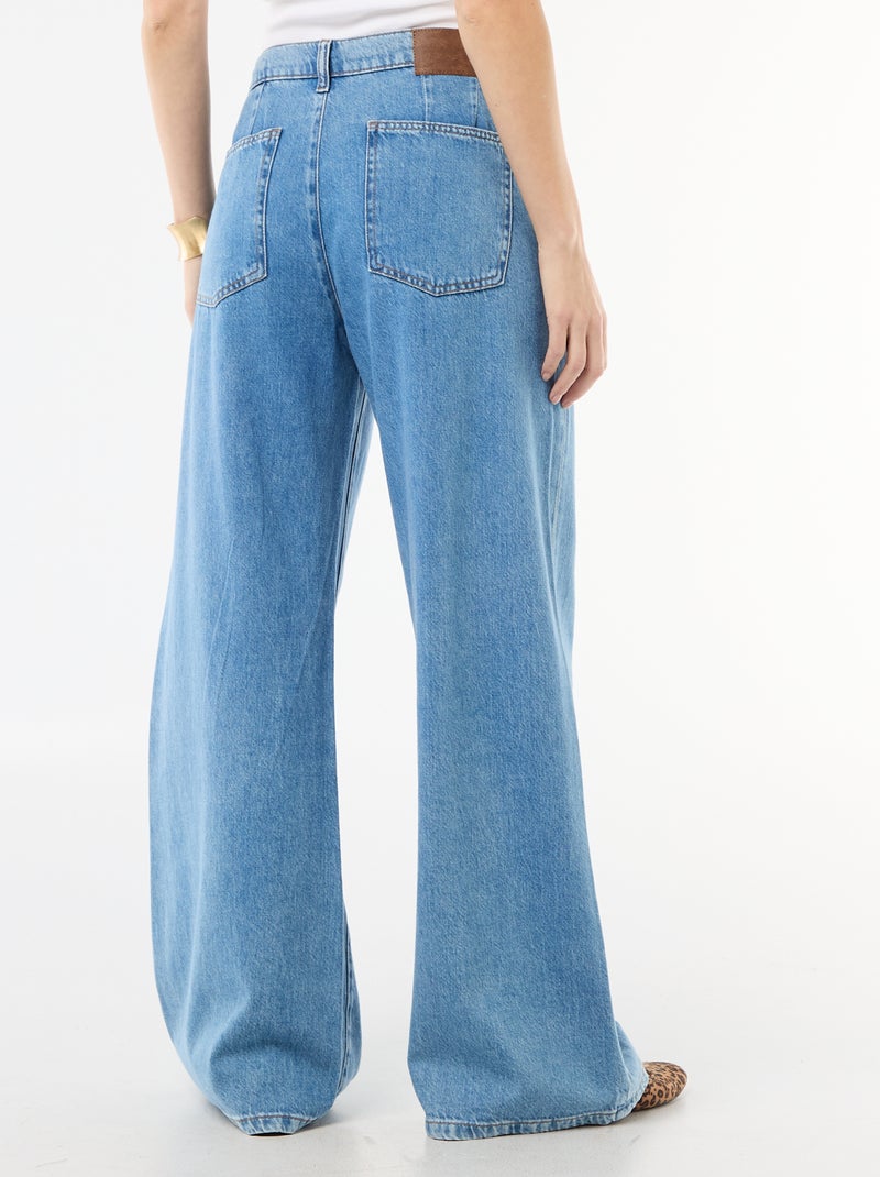 Jean palazzo à coupe large et taille haute Bleu - Kiabi