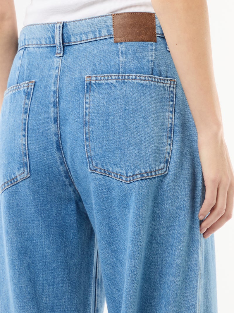 Jean palazzo à coupe large et taille haute Bleu - Kiabi