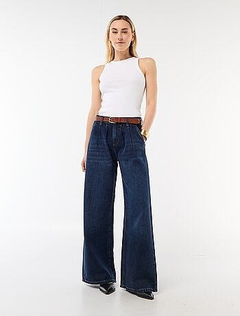 Jean palazzo à coupe large et taille haute