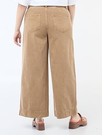 Jean palazzo en twill taille haute