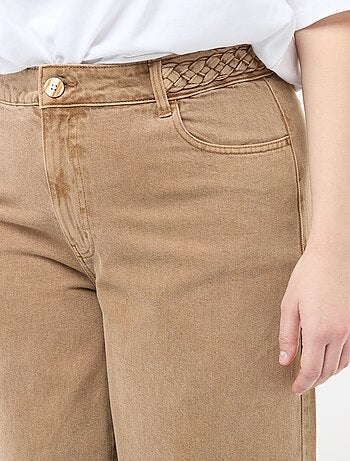 Jean palazzo en twill taille haute