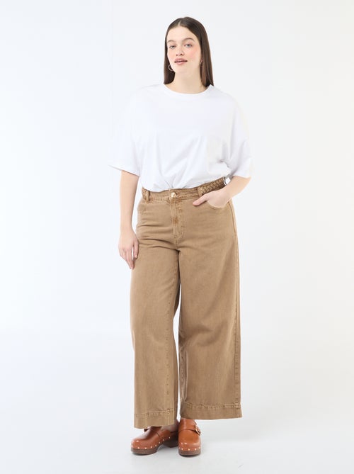 Jean palazzo en twill taille haute - Kiabi