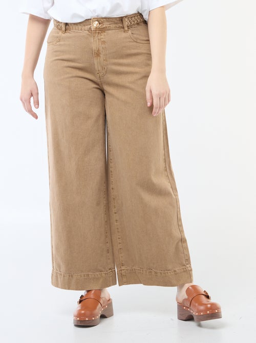 Jean palazzo en twill taille haute - Kiabi