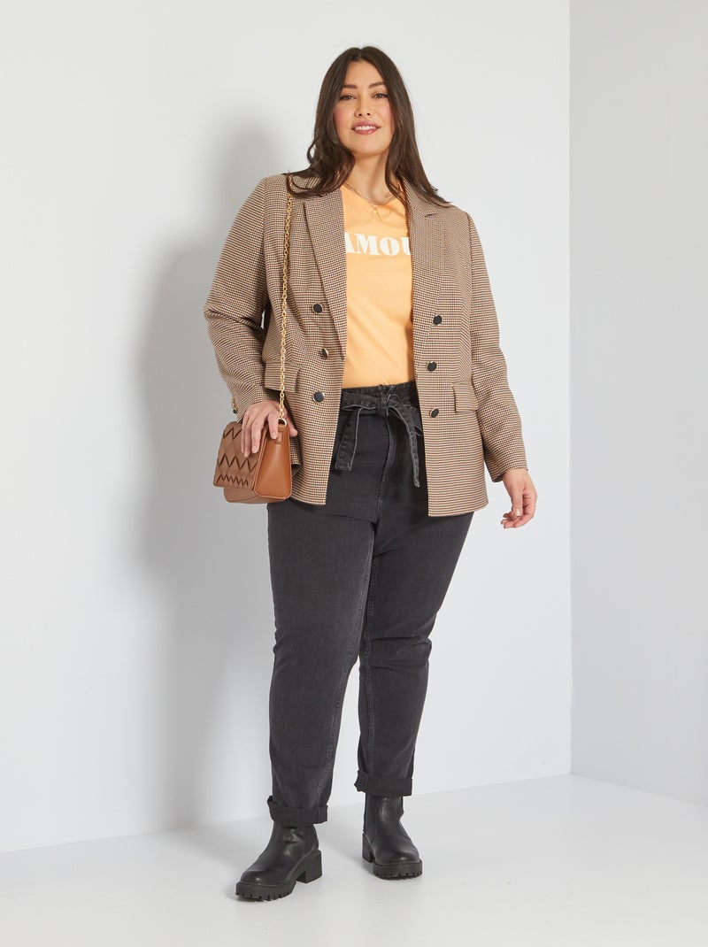 Jean paper bag Noir Kiabi