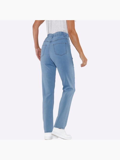 Jean paperbag à ceinture haute avec poches avant et arrière - Taille courte - Moda Vilona - Kiabi