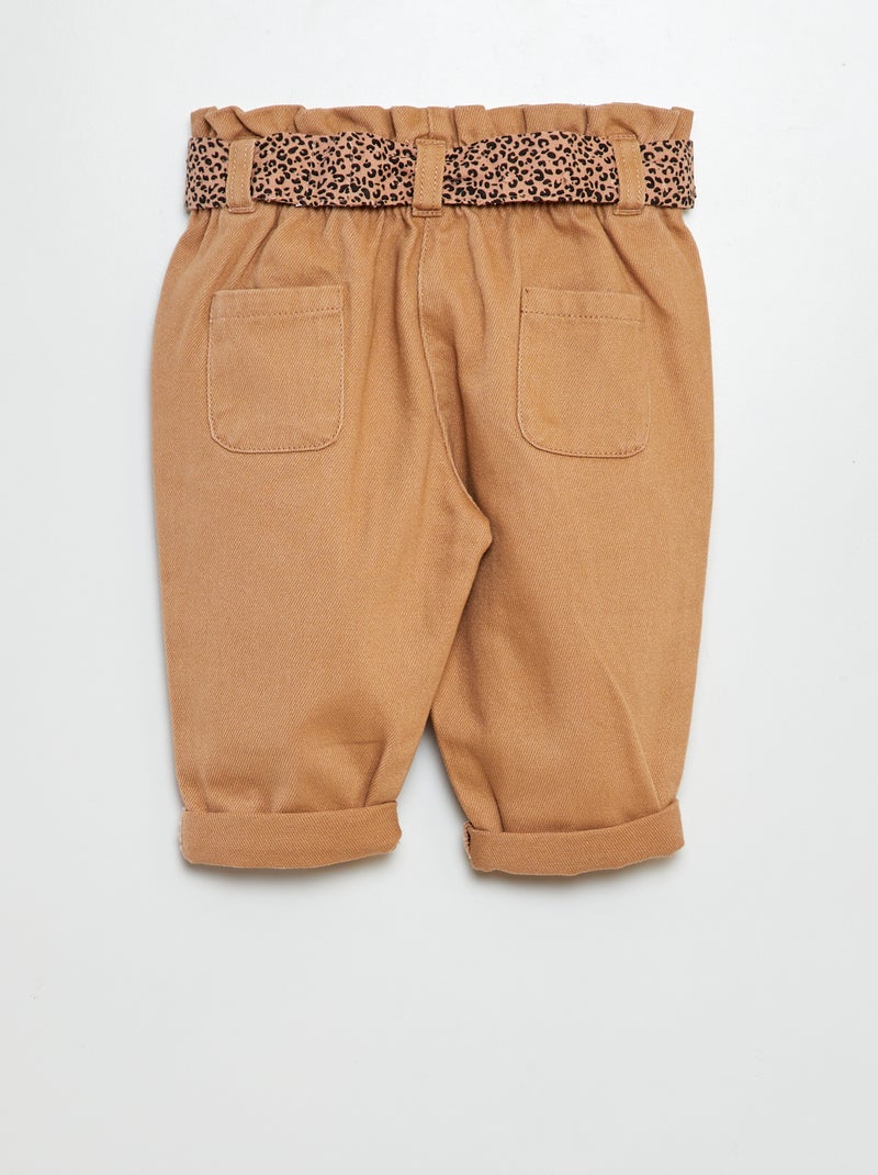 Jean paperbag avec ceinture à motif Beige - Kiabi