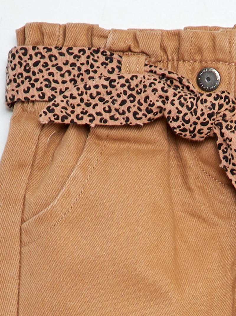 Jean paperbag avec ceinture à motif Beige - Kiabi