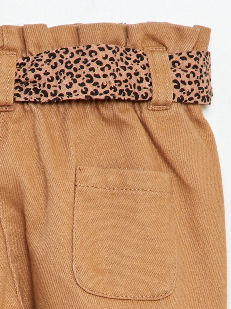 Jean paperbag avec ceinture à motif Beige - Kiabi