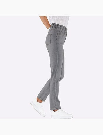 Jean paperbag avec ceinture élastique et poches pratiques - Taille courte - Moda Vilona