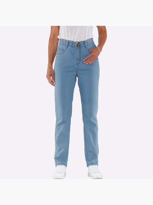 Jean paperbag avec ceinture élastique et poches pratiques - Taille standard - Moda Vilona - Kiabi Jean paperbag avec ceinture élastique et poches pratiques - Taille standard - Moda Vilona - Kiabi