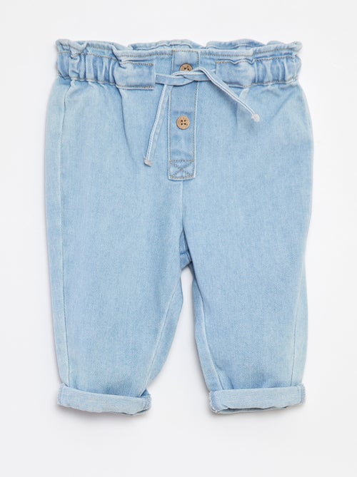 Jean paperbag avec liens à nouer à la taille - Kiabi