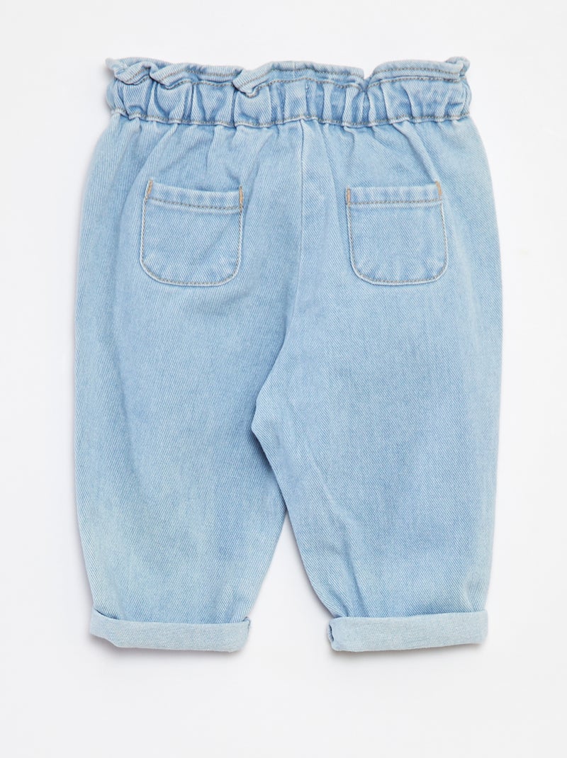 VERTBAUDET Jean Paperbag Fille Poches Coeur
