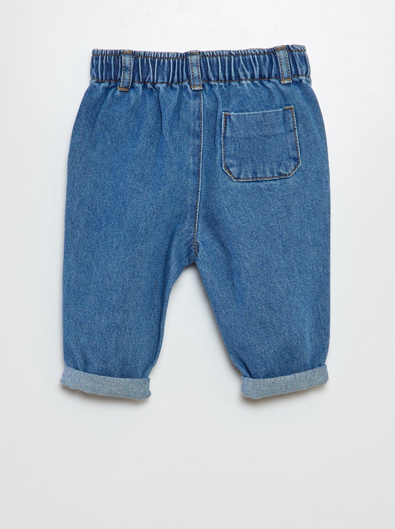 Jean paperbag Bleu - Kiabi