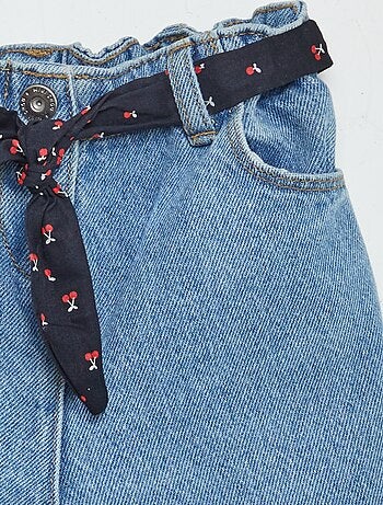 Jean paperbag + ceinture à motif