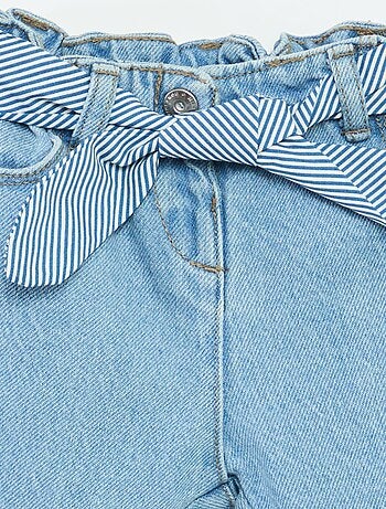 Jean paperbag + ceinture à motif