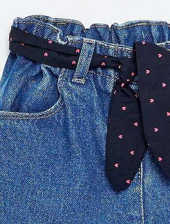 Jean paperbag + ceinture à motif