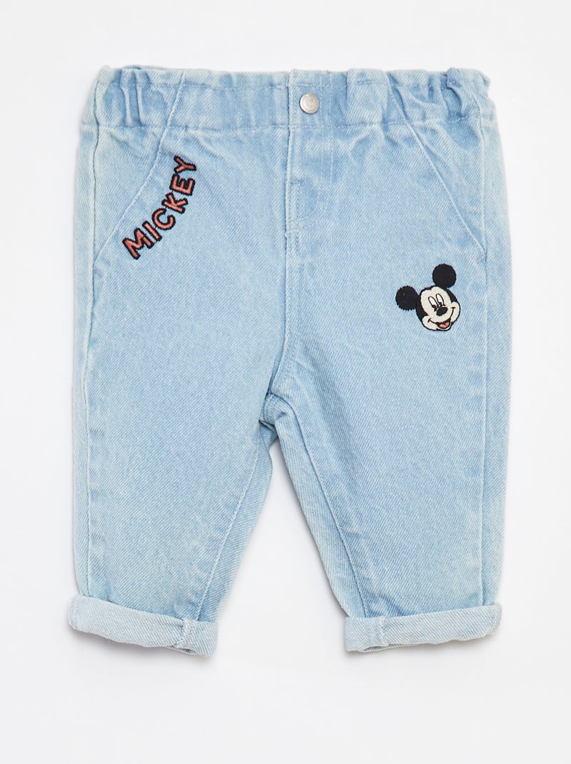 Jean paperbag 'Disney' avec revers à la base Bleu - Kiabi