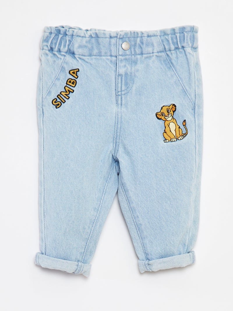 Jean paperbag 'Disney' avec revers à la base Bleu - Kiabi