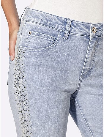 Jean petites pierres brillantes fantaisie - taille standard - helline