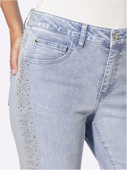 Jean Petites Pierres Brillantes Fantaisie - Taille Standard - Helline - Kiabi