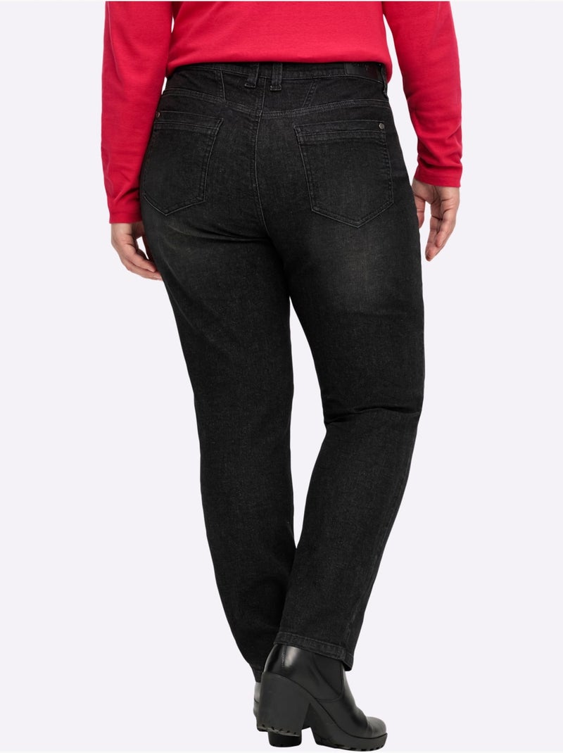 Jean pour les cuisses très fortes - taille longue - sheego Noir - Kiabi