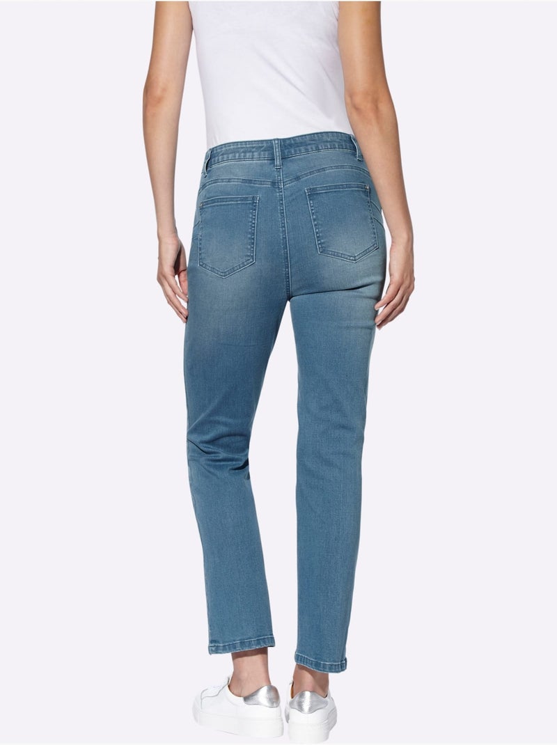 Jean Push-up Coupe 5 Poches Moderne - Taille Standard - Helline Bleu Blanc - Kiabi