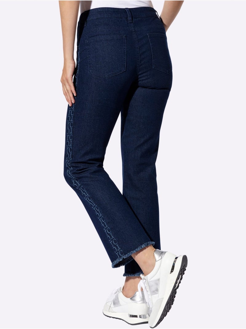 Jean Push-up Jolies Rayures Galon - Taille Standard - Helline Bleu foncé - Kiabi