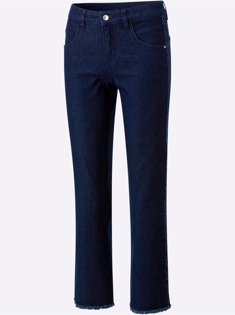 Jean Push-up Jolies Rayures Galon - Taille Standard - Helline Bleu foncé - Kiabi
