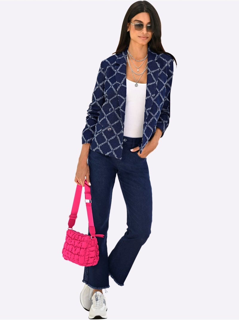 Jean Push-up Jolies Rayures Galon - Taille Standard - Helline Bleu foncé - Kiabi