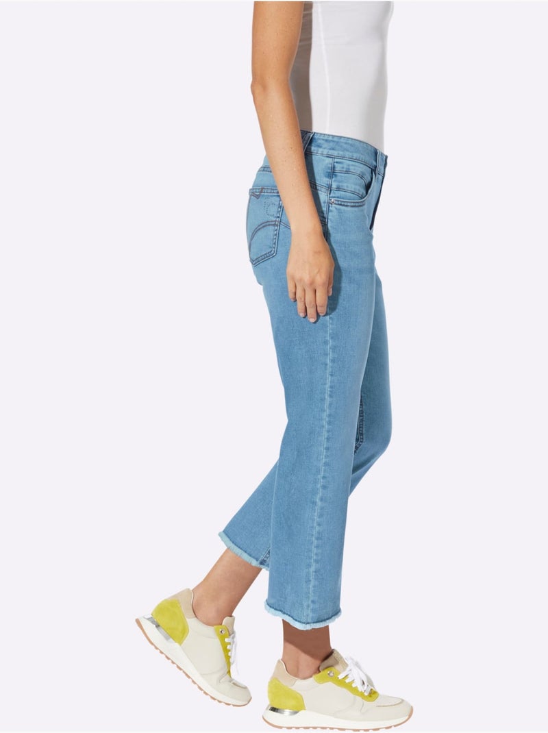 Jean Push-up Mélange De Cotons Agréable à Porter - Taille Standard - Helline Bleu Blanc - Kiabi