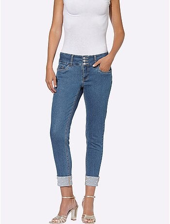 Jean Push-up Perles Et Petites Pierres Brillantes Fantaisie - Taille Standard - Helline