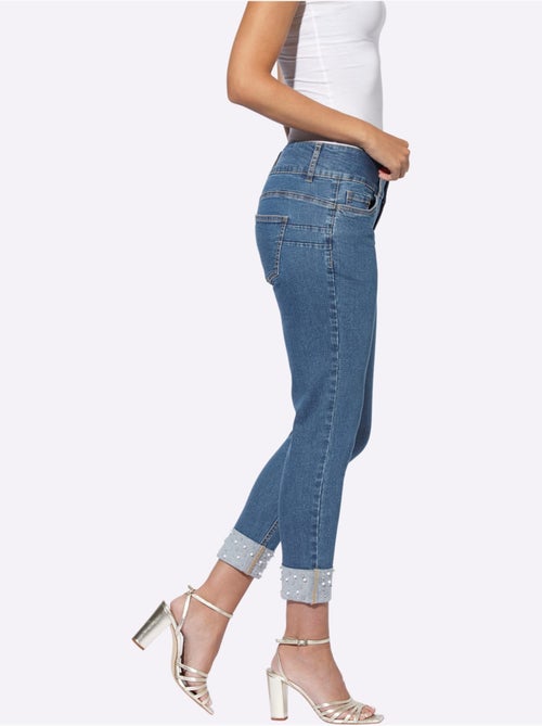Jean Push-up Perles Et Petites Pierres Brillantes Fantaisie - Taille Standard - Helline - Kiabi