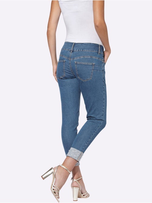 Jean Push-up Perles Et Petites Pierres Brillantes Fantaisie - Taille Standard - Helline - Kiabi