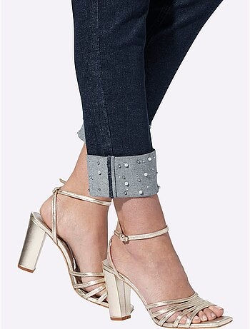 Jean Push-up Perles Et Petites Pierres Brillantes Fantaisie - Taille Standard - helline