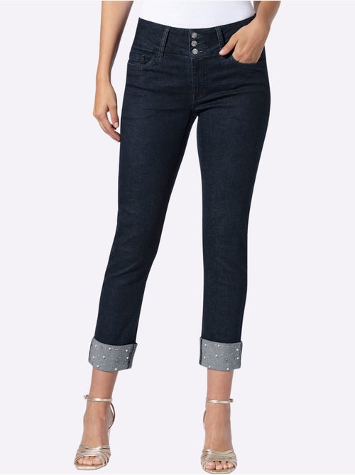 Jean Push-up Perles Et Petites Pierres Brillantes Fantaisie - Taille Standard - Helline - Kiabi
