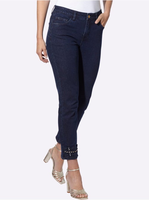 Jean Push-up Perles Et Petites Pierres Brillantes Fantaisie - Taille Standard - Helline - Kiabi
