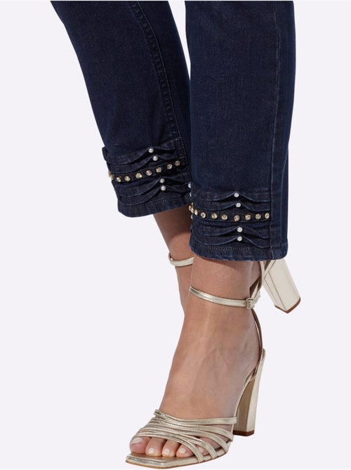 Jean Push-up Perles Et Petites Pierres Brillantes Fantaisie - Taille Standard - Helline - Kiabi