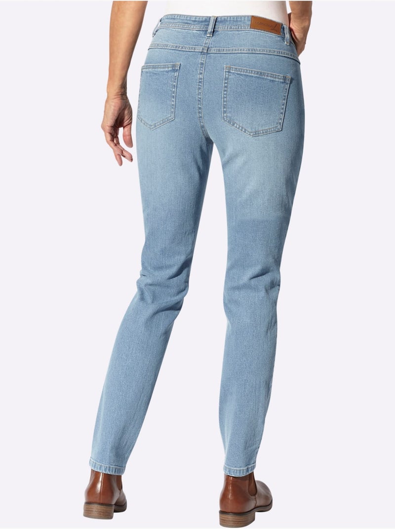 Jean qualité coton - taille courte - witt Bleu Blanc - Kiabi